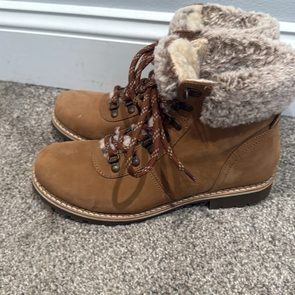 Avellani Brown Faux Fur Lined Boots Super Soft - Size 39 (8.5)